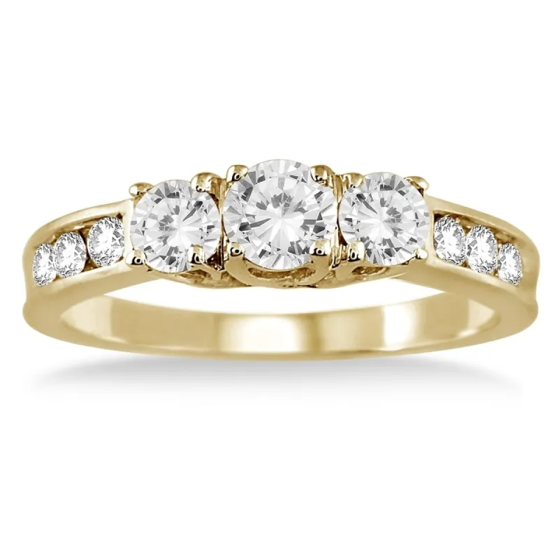 1 Carat TW Diamond Three Stone Ring in 10K Yellow Gold sold by Zulily