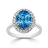 Auriya Vintage 2 5/8ct Oval Swiss Blue Topaz and Halo Diamond Engagement Ring 1/3ctw 14k Gold sold by Zulily