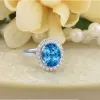 Auriya Vintage 2 5/8ct Oval Swiss Blue Topaz and Halo Diamond Engagement Ring 1/3ctw 14k Gold sold by Zulily