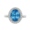 Auriya Vintage 2 5/8ct Oval Swiss Blue Topaz and Halo Diamond Engagement Ring 1/3ctw 14k Gold sold by Zulily