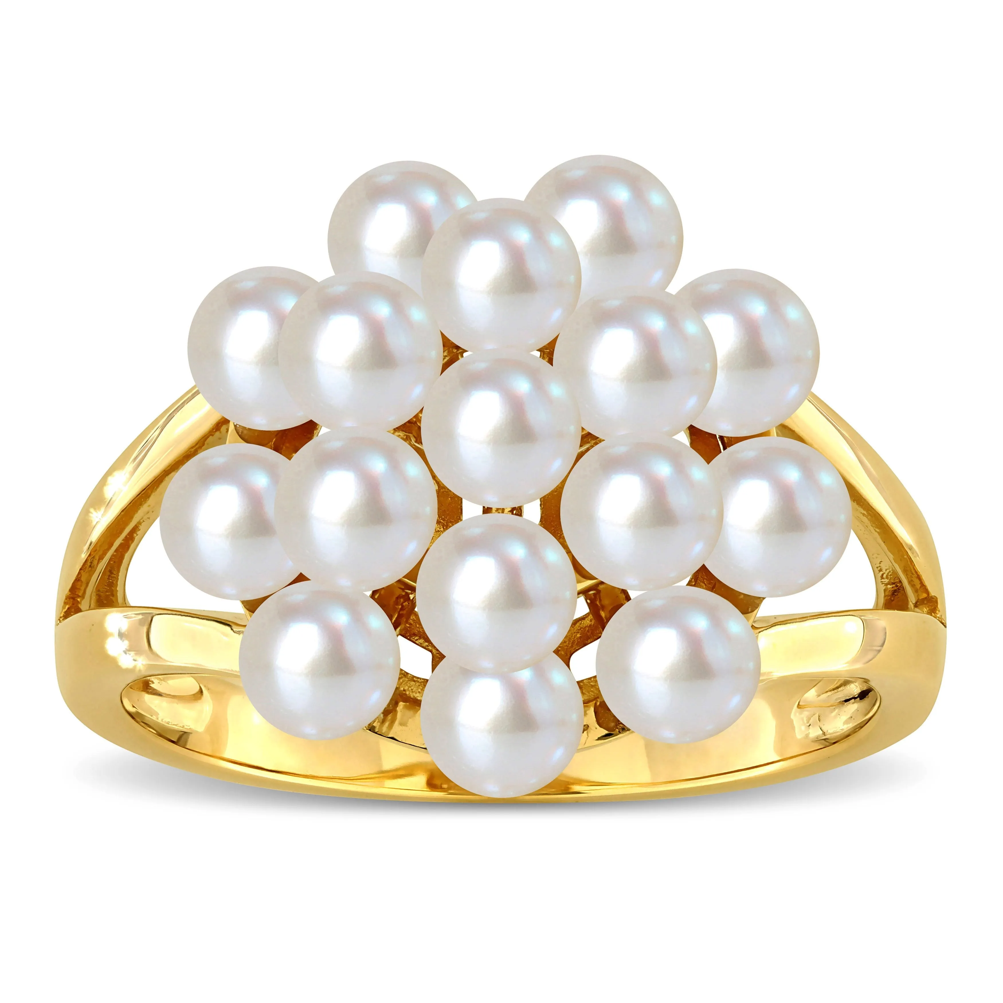 Miadora 3.5-4mm Cultured Freshwater Pearl Cluster Ring in 14k Yellow Gold sold by Zulily product image thumbnail 2