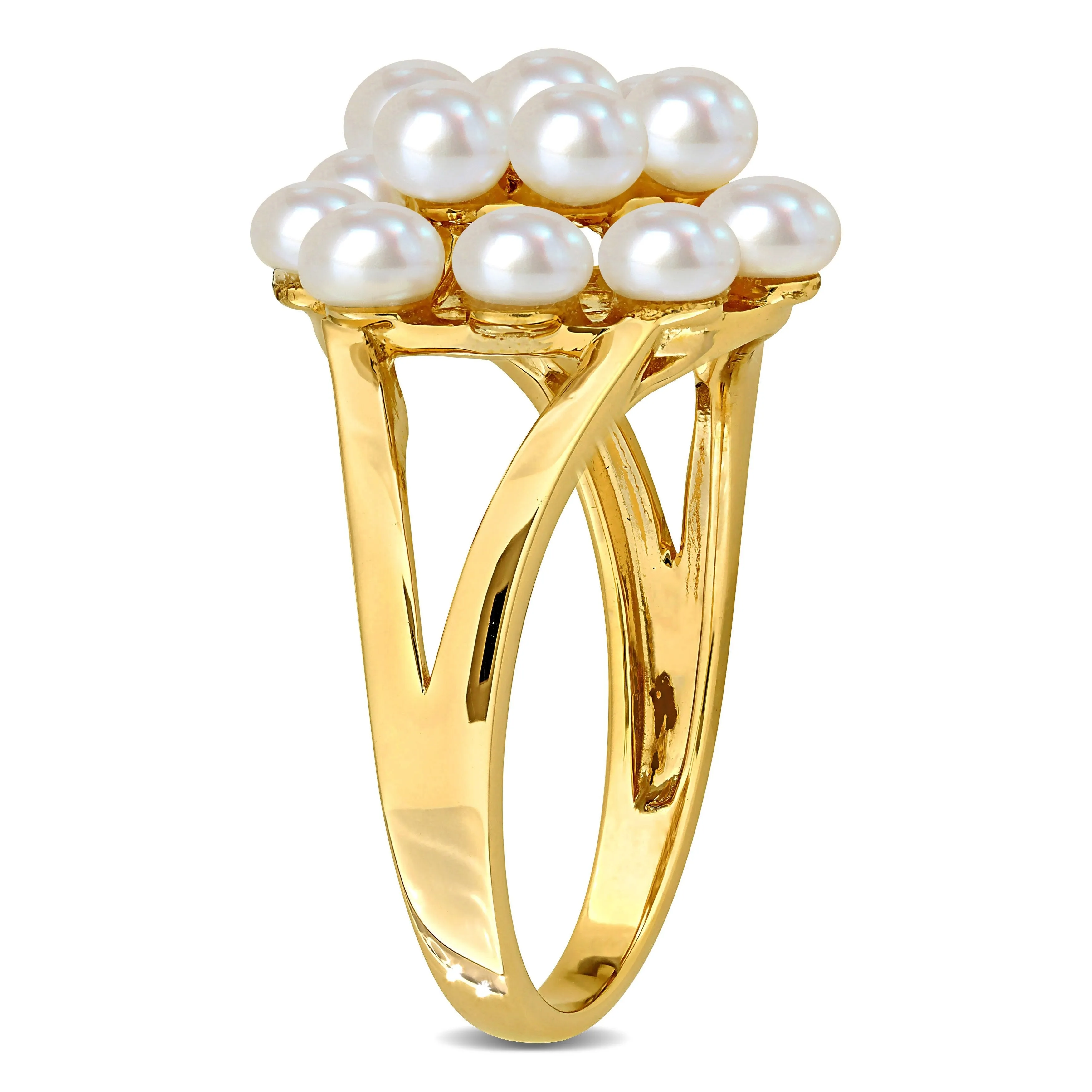 Miadora 3.5-4mm Cultured Freshwater Pearl Cluster Ring in 14k Yellow Gold sold by Zulily product image thumbnail 3