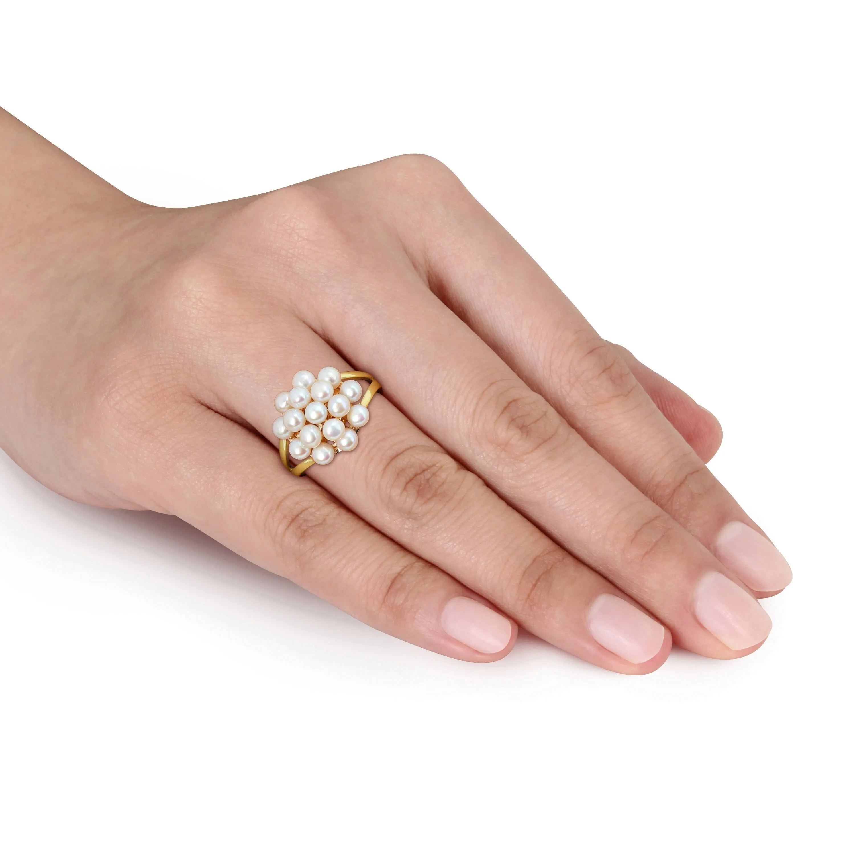 Miadora 3.5-4mm Cultured Freshwater Pearl Cluster Ring in 14k Yellow Gold sold by Zulily product image thumbnail 5