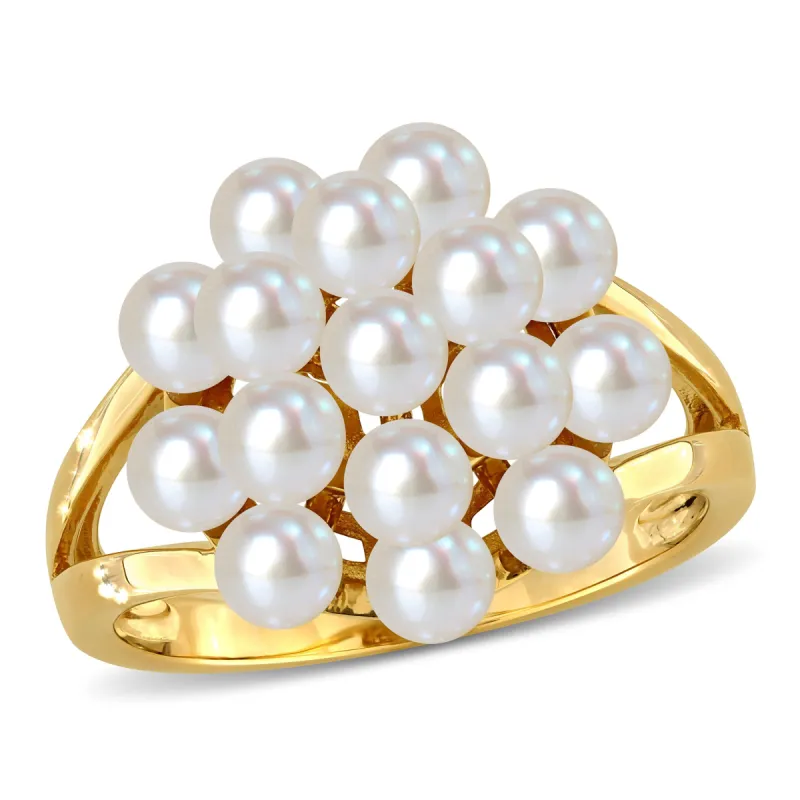 Miadora 3.5-4mm Cultured Freshwater Pearl Cluster Ring in 14k Yellow Gold sold by Zulily