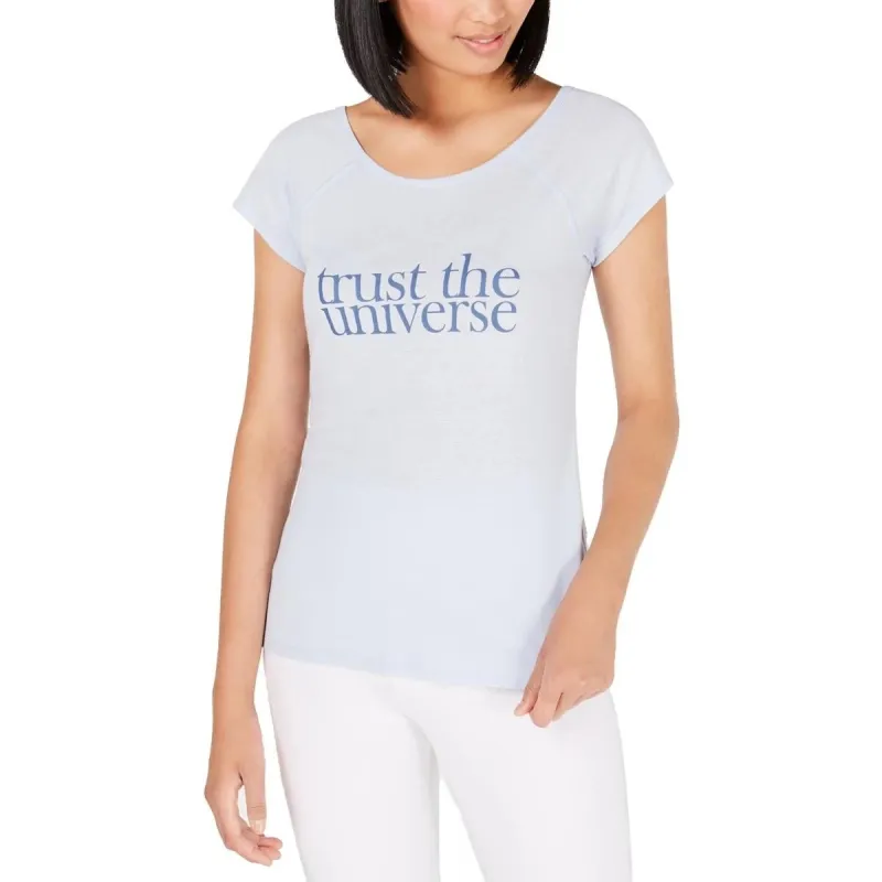 Ideology Women's Trust The Universe Graphic Yoga T-Shirt Blue Size L sold by Zulily