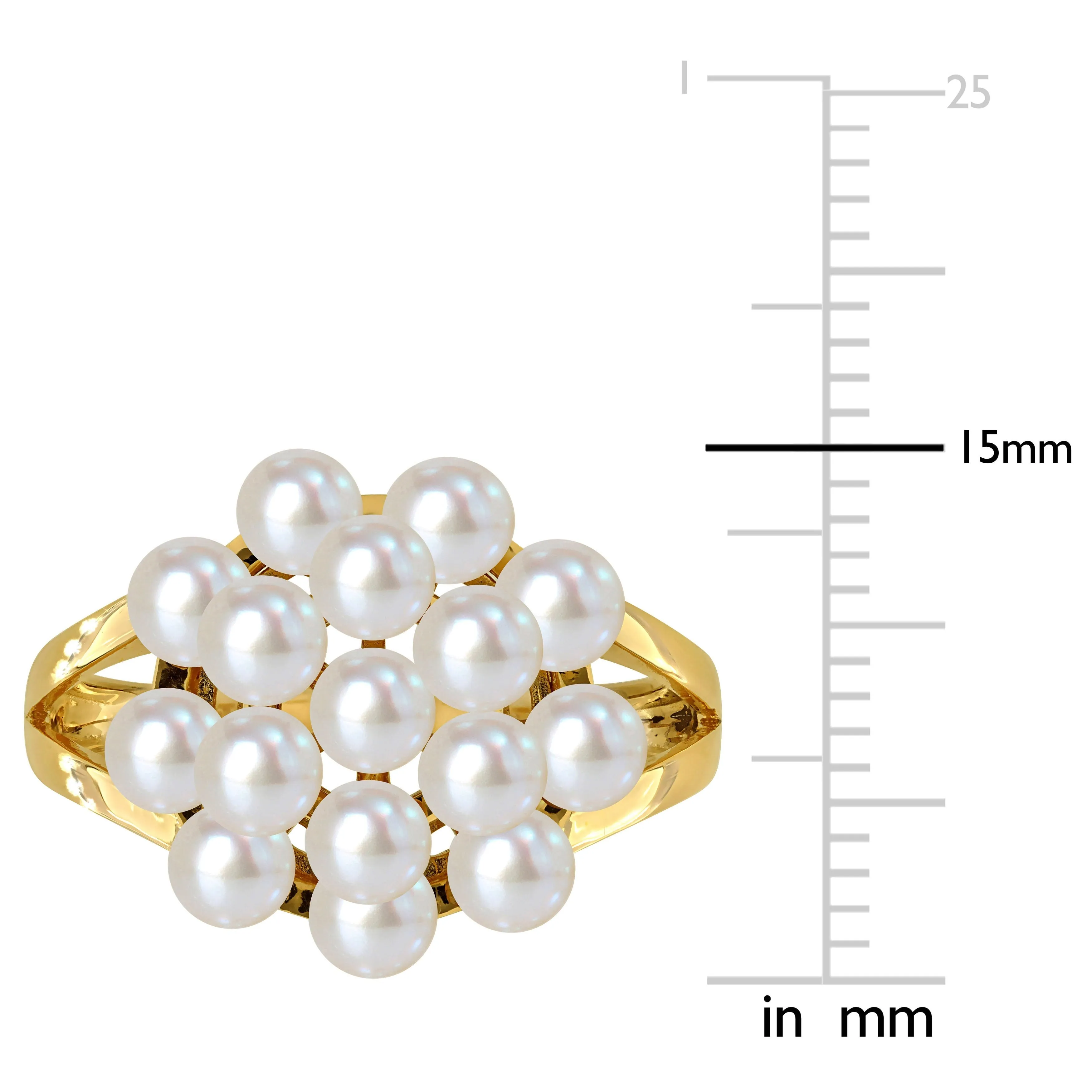 Miadora 3.5-4mm Cultured Freshwater Pearl Cluster Ring in 14k Yellow Gold sold by Zulily product image thumbnail 4