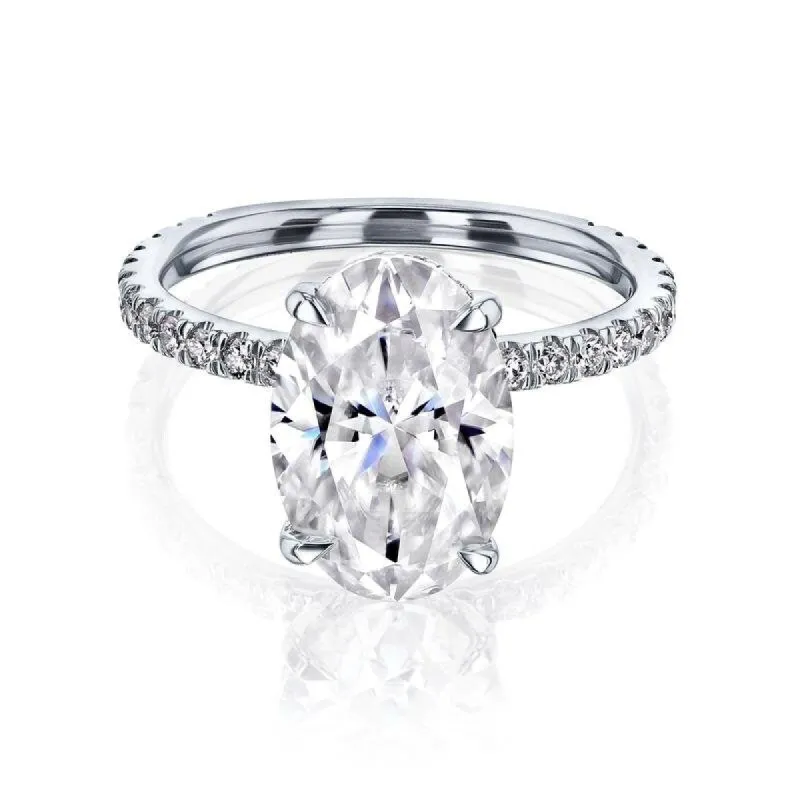 Annello by Kobelli The Signature Odette 12x8 14k Solid Gold Oval Hidden Halo Ring (FG/VS, DEF/VS) sold by Zulily