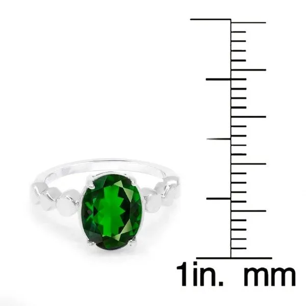 Sterling Silver Oval Green Emerald Solitaire Ring sold by Zulily product image thumbnail 3
