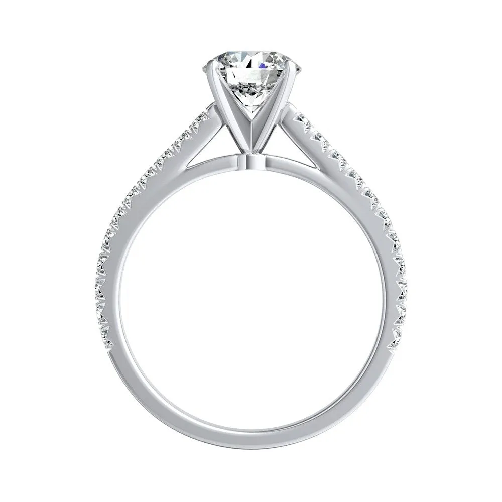 Auriya Round 2ct Moissanite and 1/3ctw Diamond Engagement Ring 14k Gold sold by Zulily product image thumbnail 4