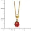 Curata 14k Yellow Gold Polished Enameled Flower and Small Ladybug Necklace, 16.5" sold by Zulily