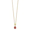 Curata 14k Yellow Gold Polished Enameled Flower and Small Ladybug Necklace, 16.5" sold by Zulily