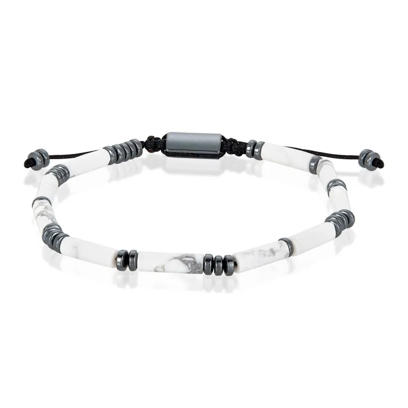 Natural Stone and Hematite Stone Adjustable Shocker Tie Bracelet sold by Zulily