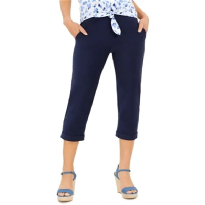 Michael Kors Women's Cuffed Cropped Pants Blue Size X-Large sold by Zulily