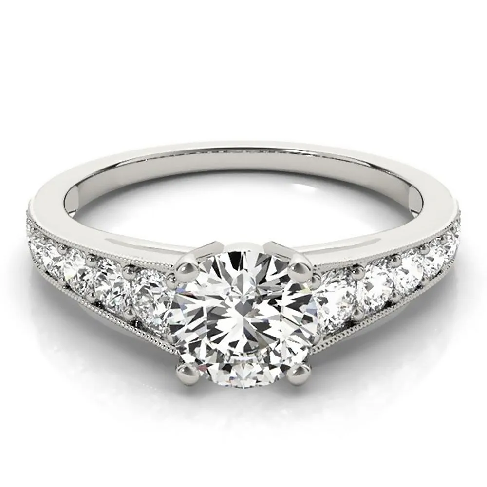 Auriya 1 1/2ct Round Moissanite and 3/8ctw Diamond Engagement Ring 14k Gold sold by Zulily