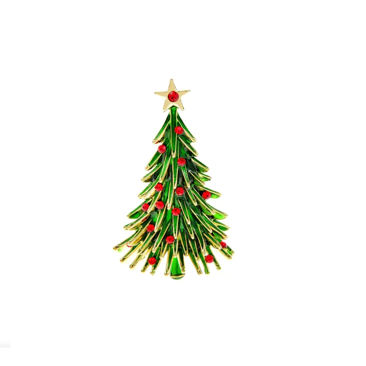 Don't AsK Green Christmas Tree With Red Ornaments Brooch sold by Zulily