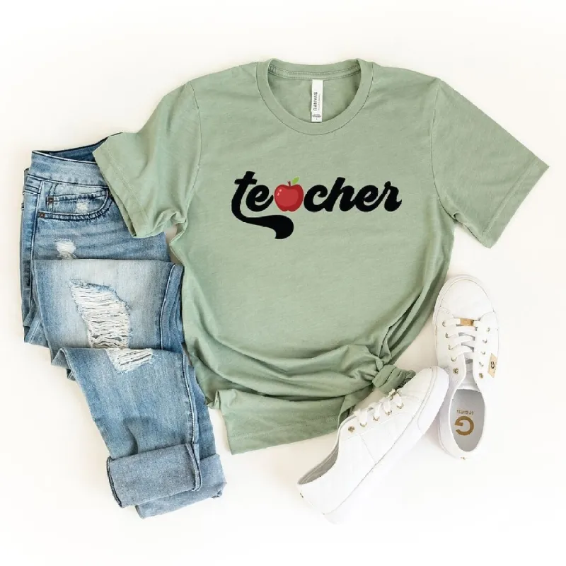 Teacher Bold Apple Short Sleeve Tee sold by Zulily