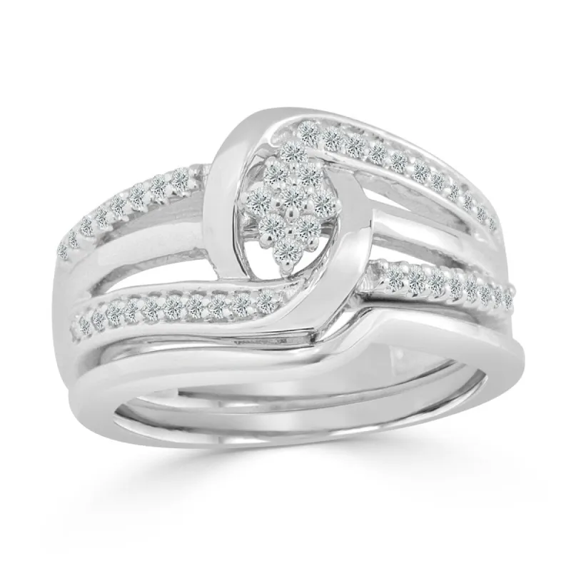 Auriya Contemporary Round 1/4ct TDW Diamond Engagement Ring Set 14k Gold sold by Zulily