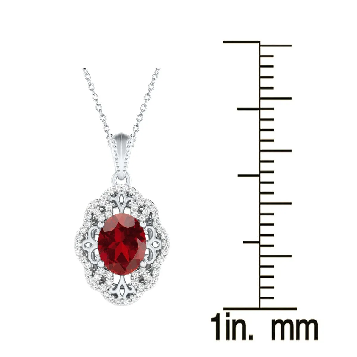 Sterling Silver Garnet and White Topaz Drop Pendant with 18" Chain sold by Zulily product image thumbnail 4