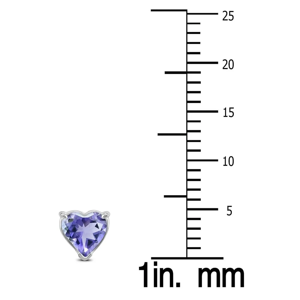 14K White Gold 4MM Heart Tanzanite Earrings sold by Zulily product image thumbnail 2