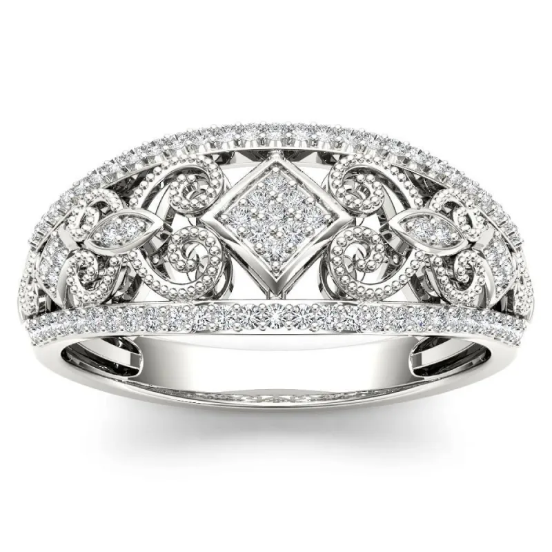 De Couer 1/5ct TDW Diamond Fashion Engagement Ring - White H-I - White H-I made by Zulily