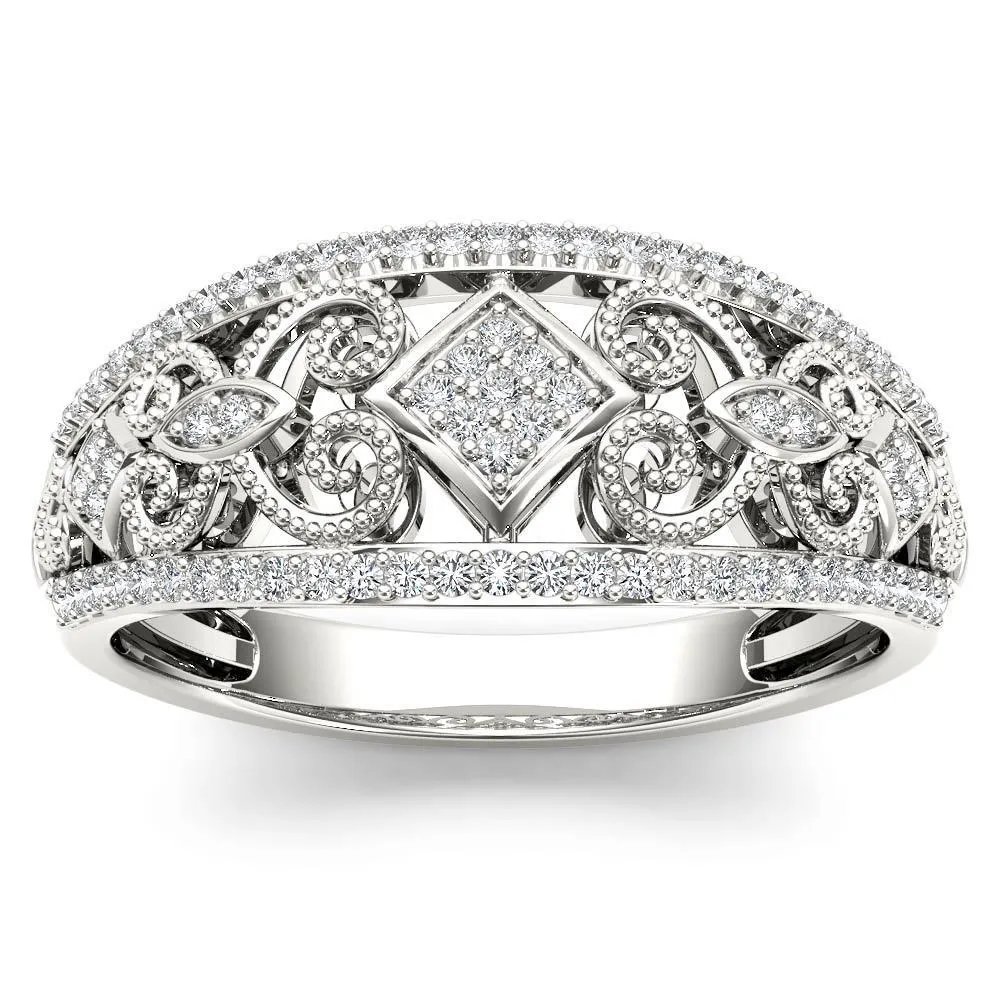 De Couer 1/5ct TDW Diamond Fashion Engagement Ring - White H-I - White H-I sold by Zulily
