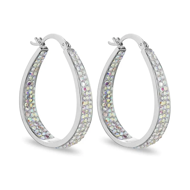 Aurora Borealis Inside Out Crystal Hoop Earrings For Women - Aurora Borealis sold by Zulily