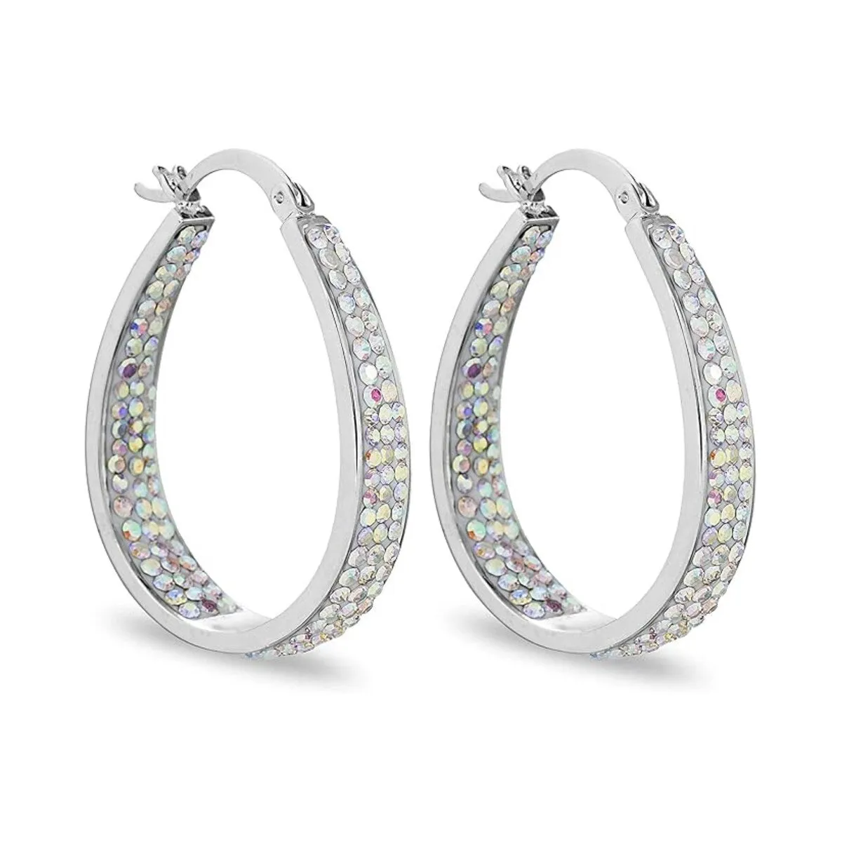 Aurora Borealis Inside Out Crystal Hoop Earrings For Women - Aurora Borealis sold by Zulily