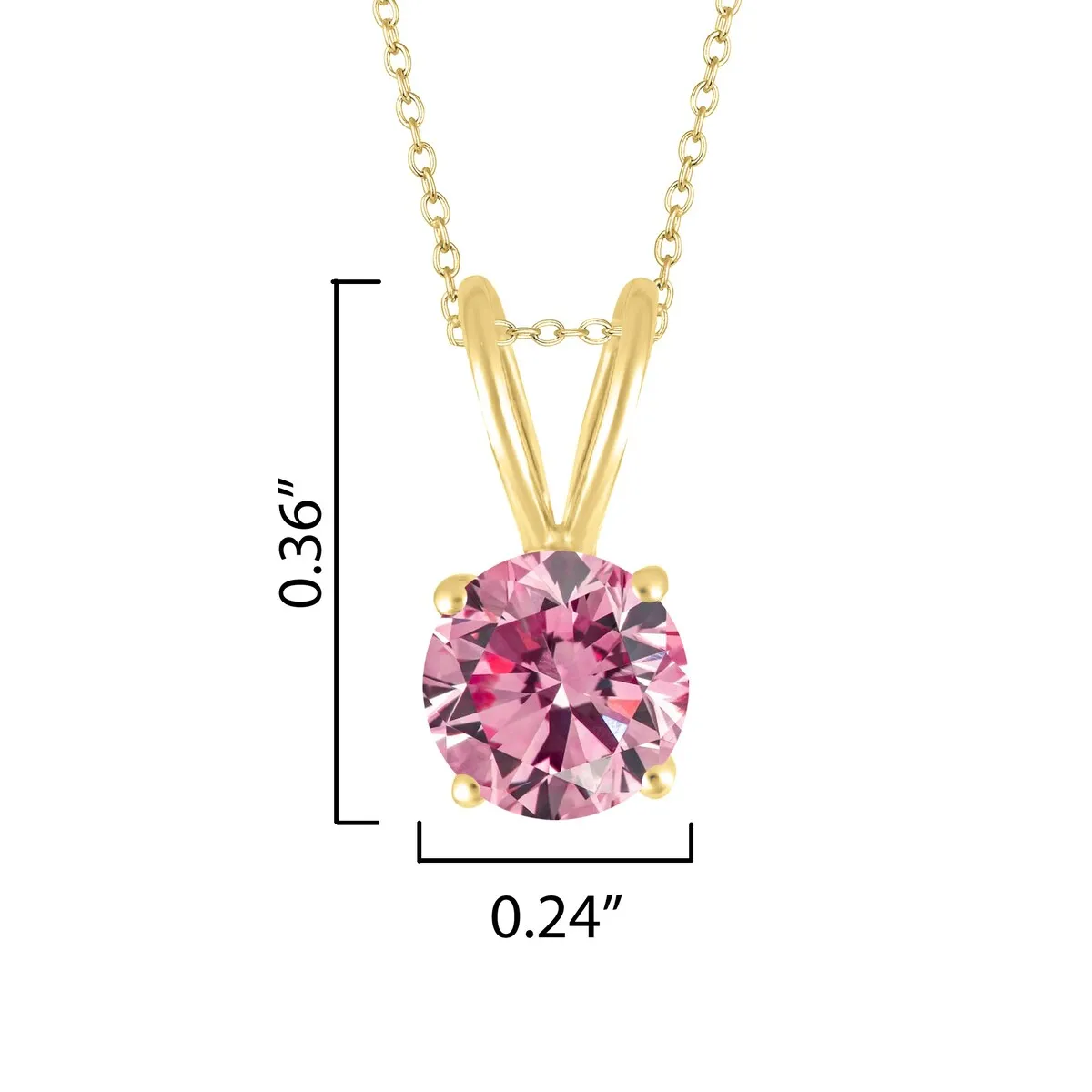 18K Gold Plated 0.80ct Pink Moissanite Solitaire Pendant Necklace sold by Zulily product image thumbnail 3