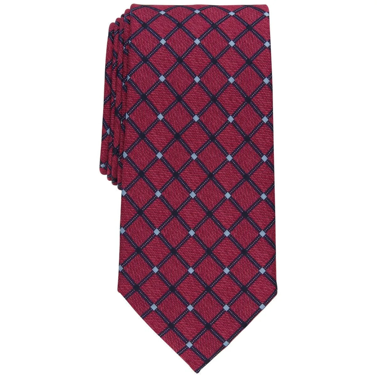 Club Room Men's Stanton Grid Tie Red Size Regular sold by Zulily