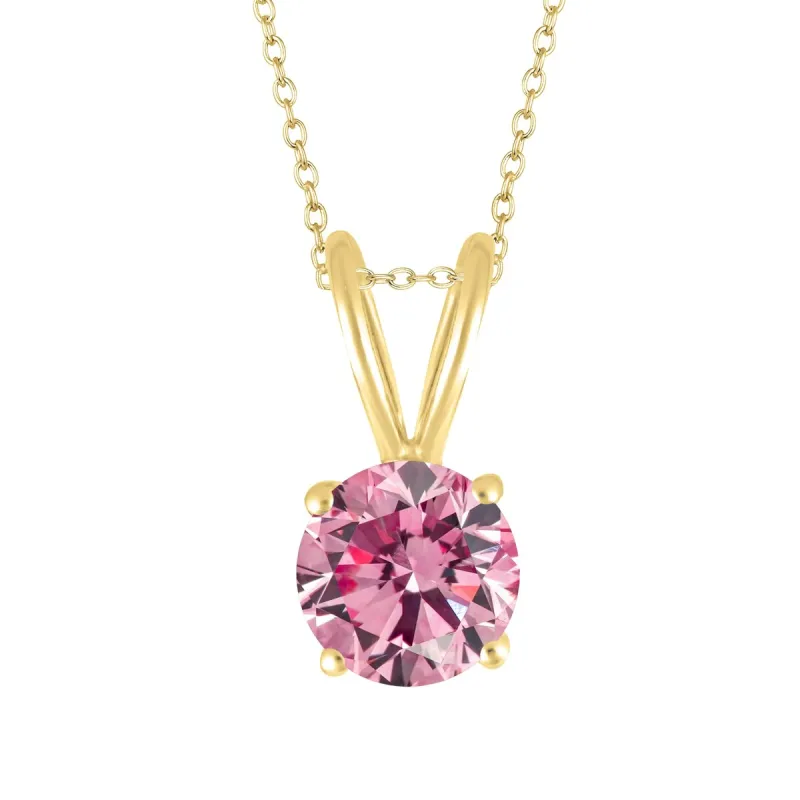 18K Gold Plated 0.80ct Pink Moissanite Solitaire Pendant Necklace sold by Zulily