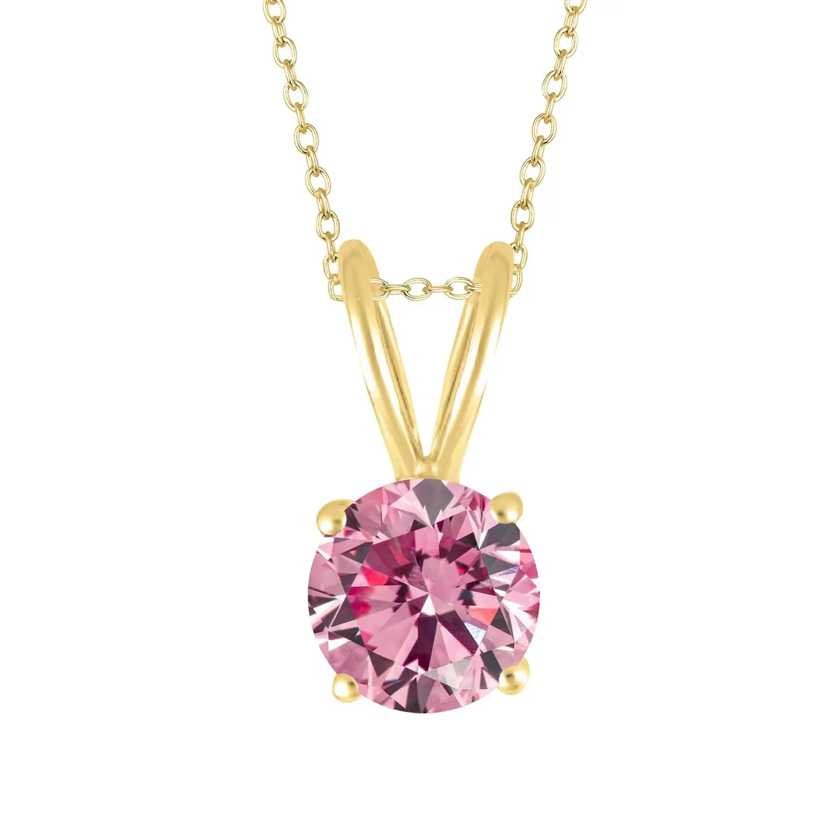 18K Gold Plated 0.80ct Pink Moissanite Solitaire Pendant Necklace sold by Zulily