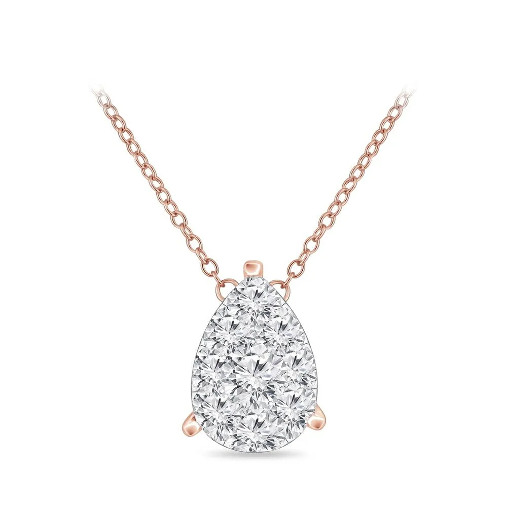 Auriya 14k Gold 1/4ct TDW Pear Shaped Pave Diamond Necklace by Auriya (H-I, I1-I2) sold by Zulily product image thumbnail 3