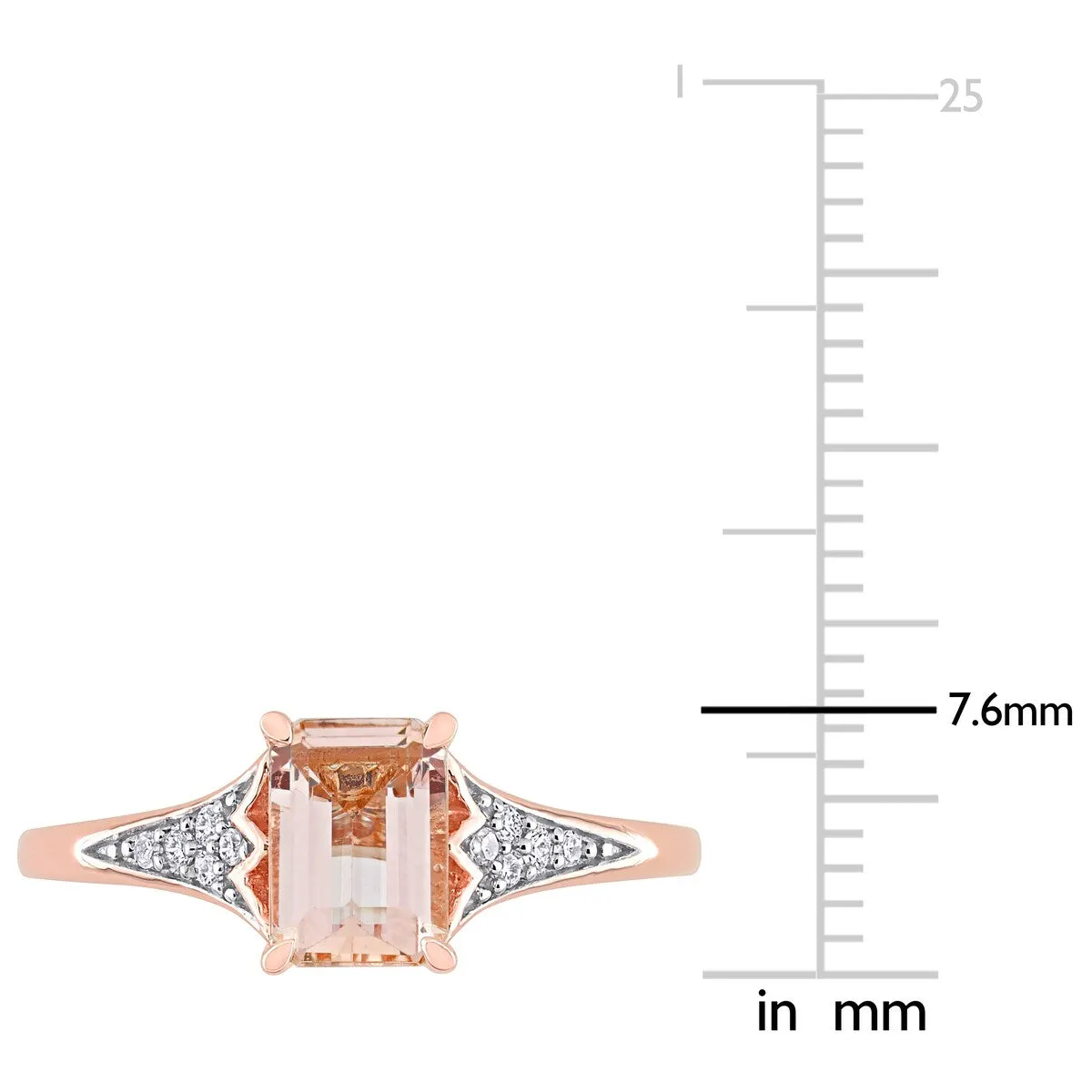 Miadora 10k Rose Gold Octagon-cut Morganite and 1/10ct TDW Diamond Ring sold by Zulily product image thumbnail 5