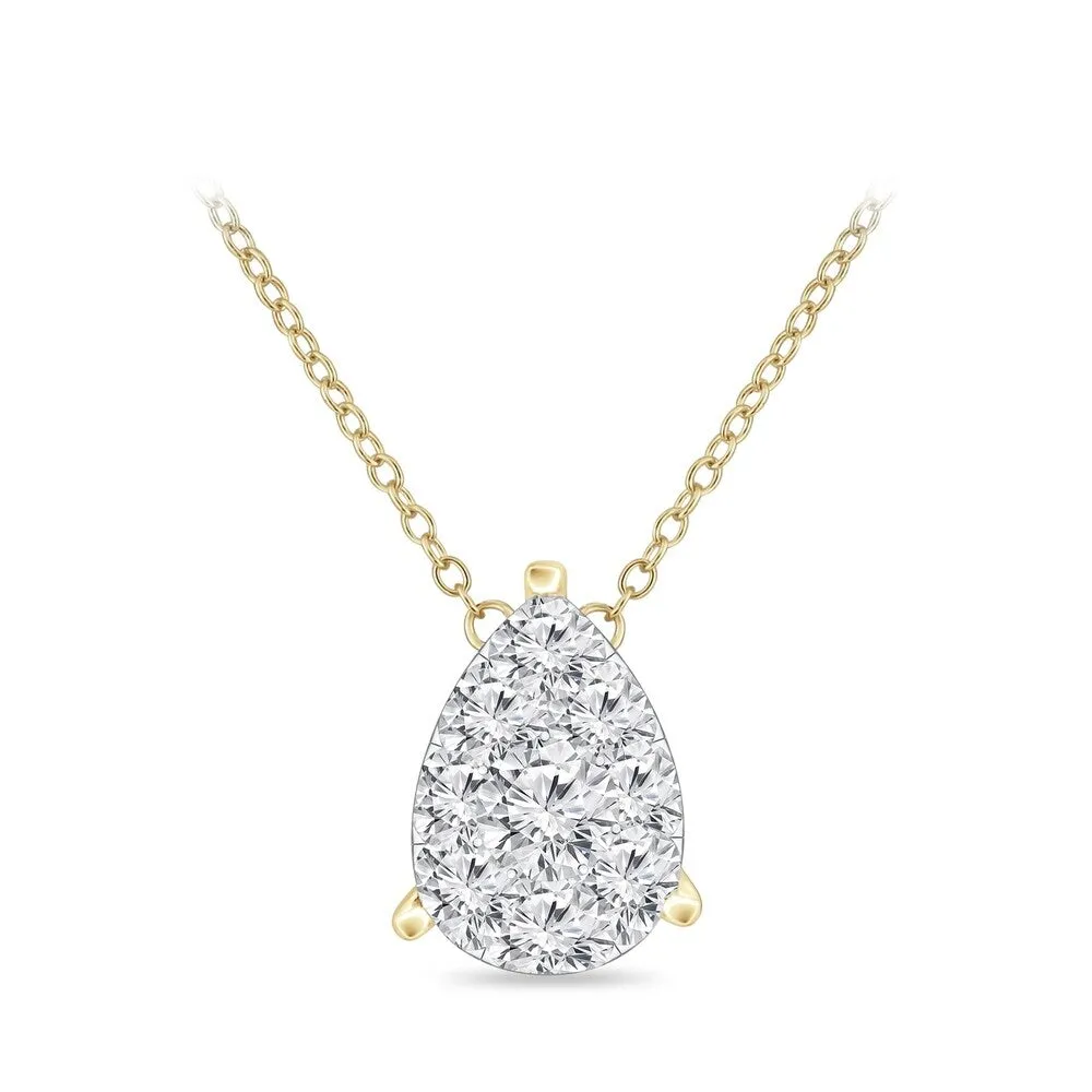 Auriya 14k Gold 1/4ct TDW Pear Shaped Pave Diamond Necklace by Auriya (H-I, I1-I2) sold by Zulily product image thumbnail 2