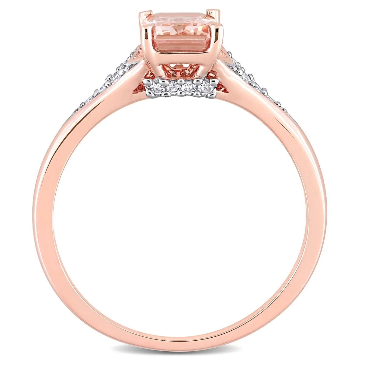 Miadora 10k Rose Gold Octagon-cut Morganite and 1/10ct TDW Diamond Ring sold by Zulily product image thumbnail 4