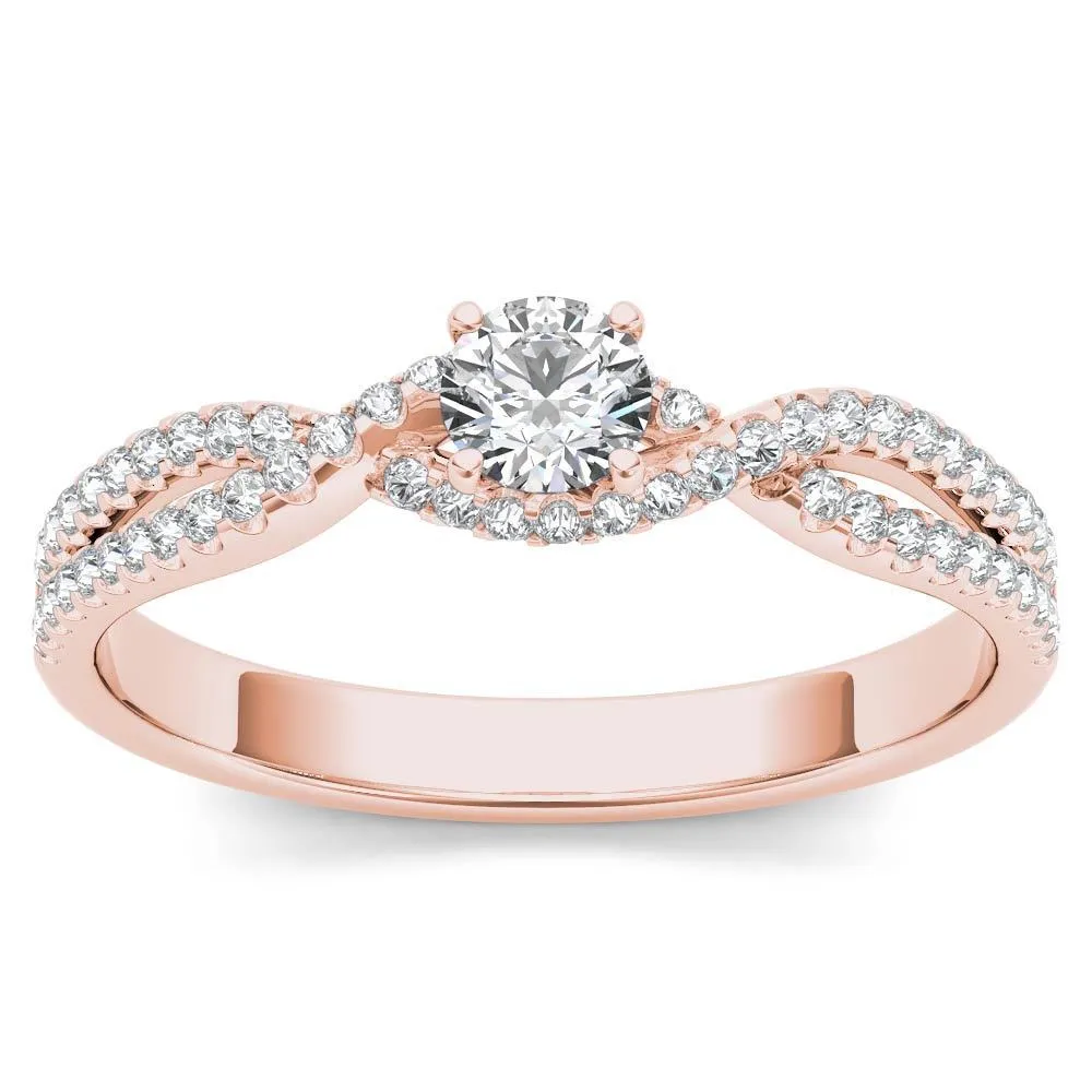 De Couer 10k Rose Gold 2/5ct TDW Diamond Classic Split-Shank Engagement Ring sold by Zulily