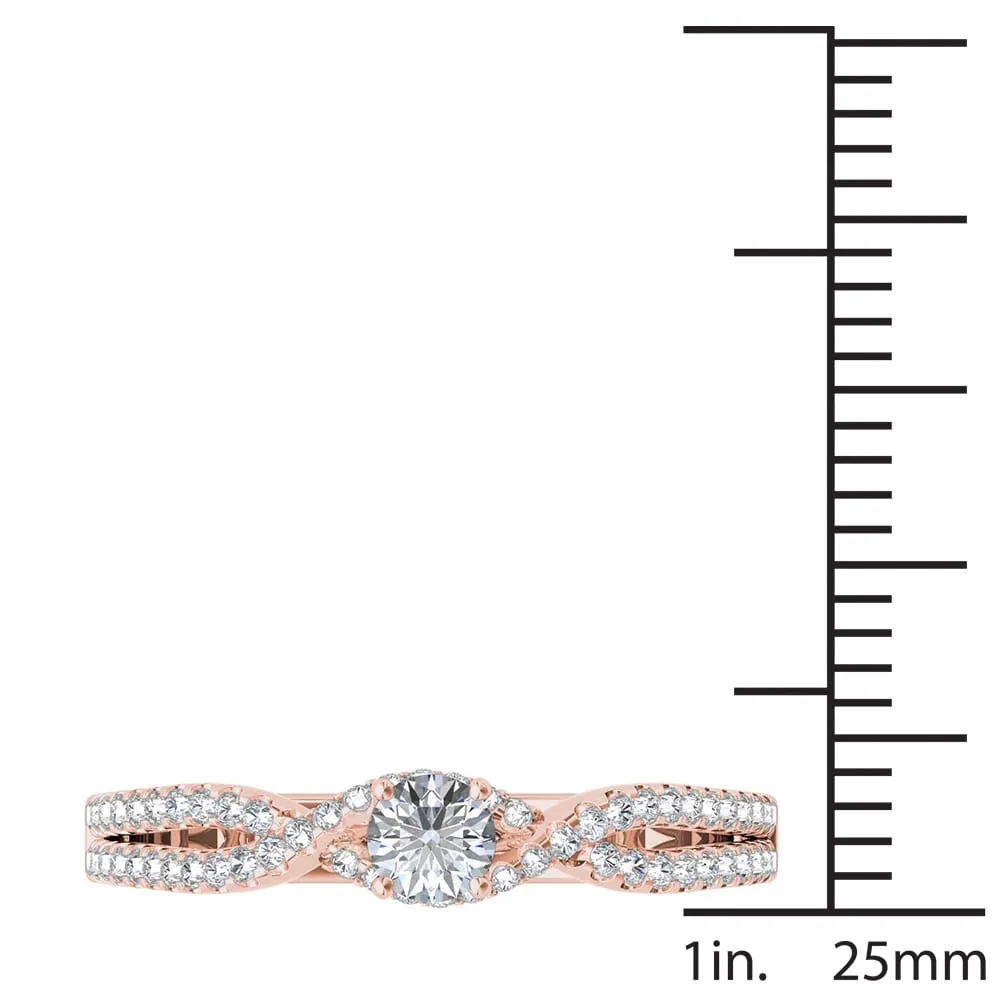 De Couer 10k Rose Gold 2/5ct TDW Diamond Classic Split-Shank Engagement Ring sold by Zulily product image thumbnail 4