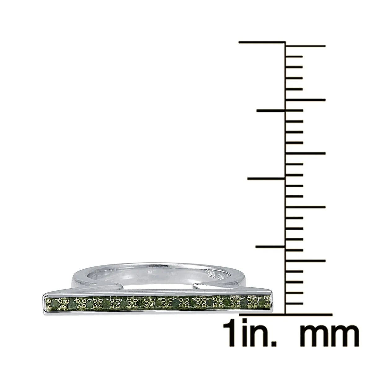 Sterling Silver with Genuine Green Diamond Bar Ring sold by Zulily product image thumbnail 3