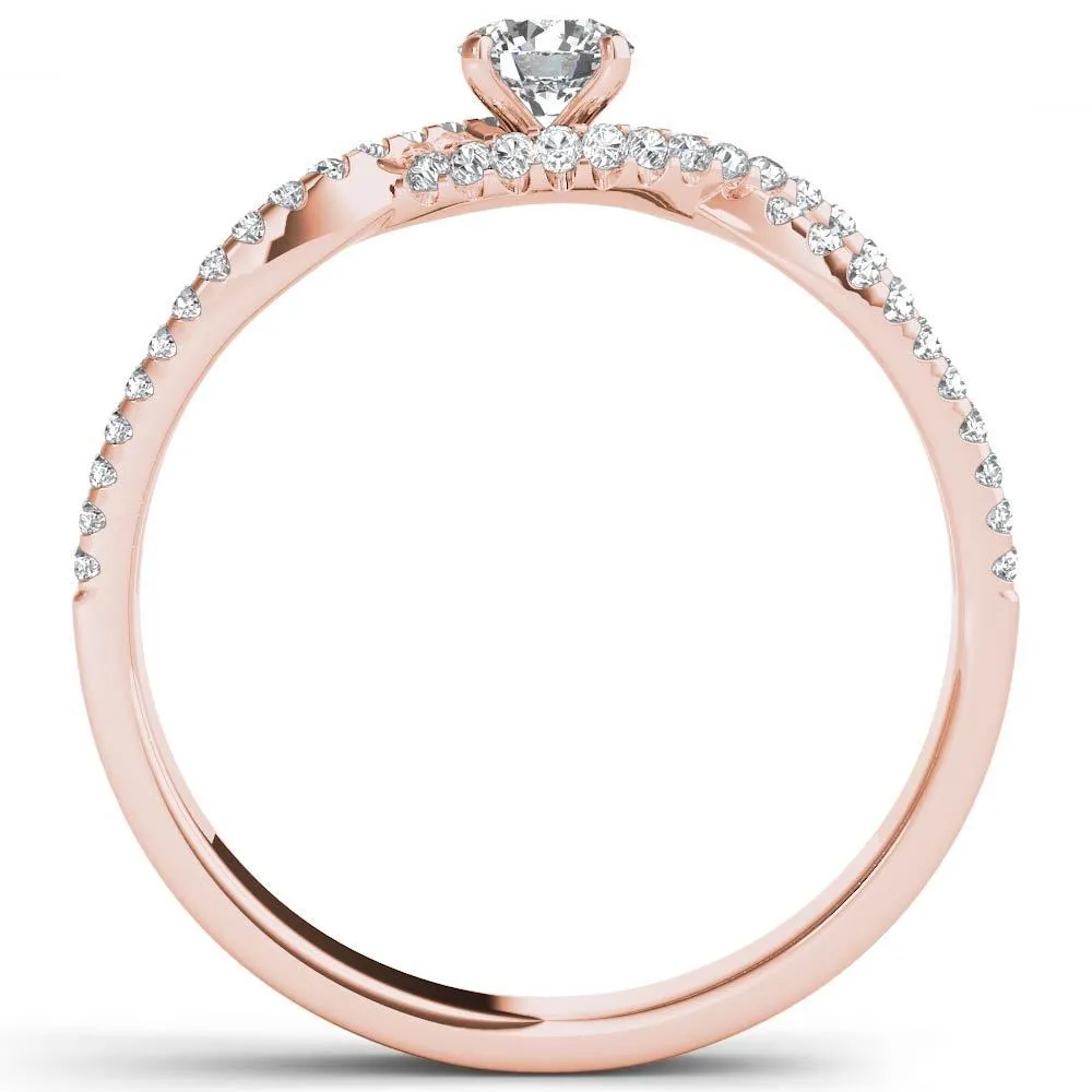 De Couer 10k Rose Gold 2/5ct TDW Diamond Classic Split-Shank Engagement Ring sold by Zulily product image thumbnail 3