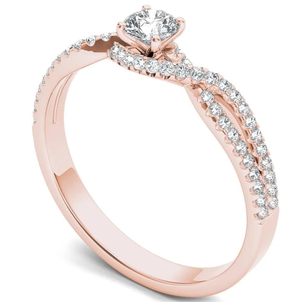 De Couer 10k Rose Gold 2/5ct TDW Diamond Classic Split-Shank Engagement Ring sold by Zulily product image thumbnail 2