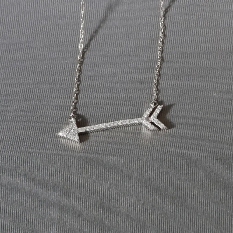 1/8ct TDW Fashion Necklace in Sterling Silver - White sold by Zulily