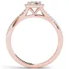 De Couer 10k Rose Gold 1/2ct TDW Diamond Halo Engagement Ring - Pink sold by Zulily
