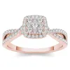 De Couer 10k Rose Gold 1/2ct TDW Diamond Halo Engagement Ring - Pink sold by Zulily