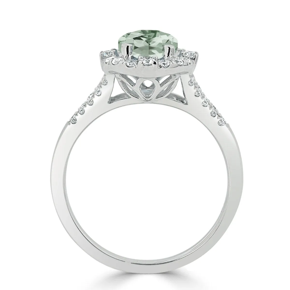 Auriya 1ct Cushion-cut Green Amethyst Halo Diamond Engagement Ring 3/8cttw 14k Gold sold by Zulily product image thumbnail 5