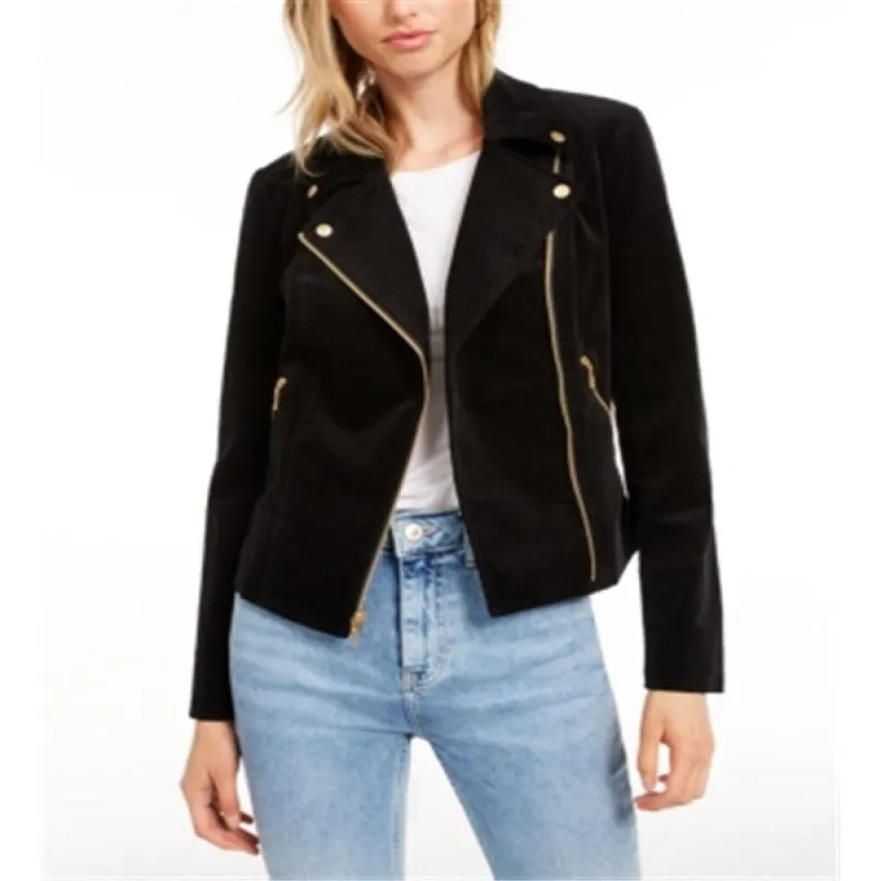 Maison Jules Women's Corduroy Moto Jacket Black Size XX-Small sold by Zulily