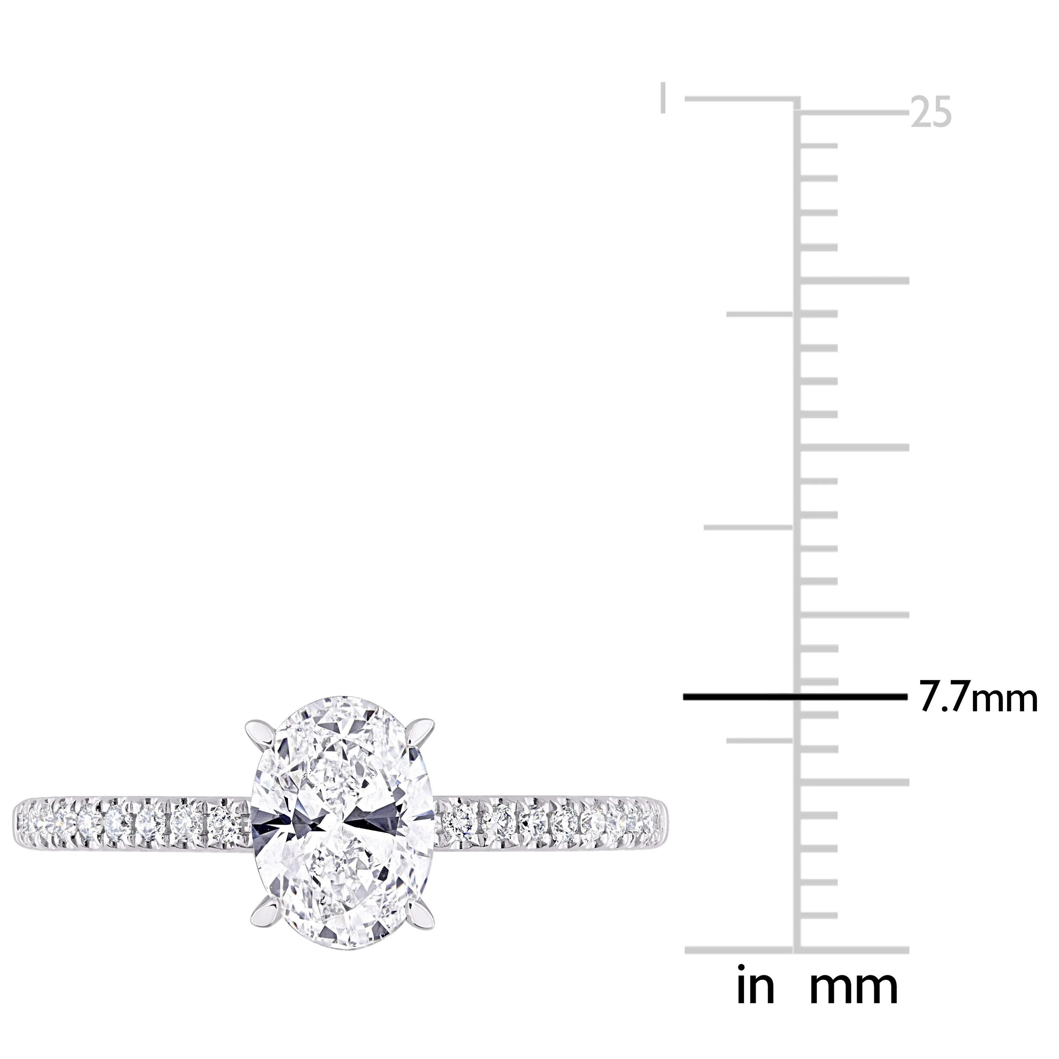 Created Forever 1 1/6ct TDW Oval-Cut Lab-Grown Diamond and Tsavorite Accent Ring in 14k White Gold sold by Zulily product image thumbnail 4