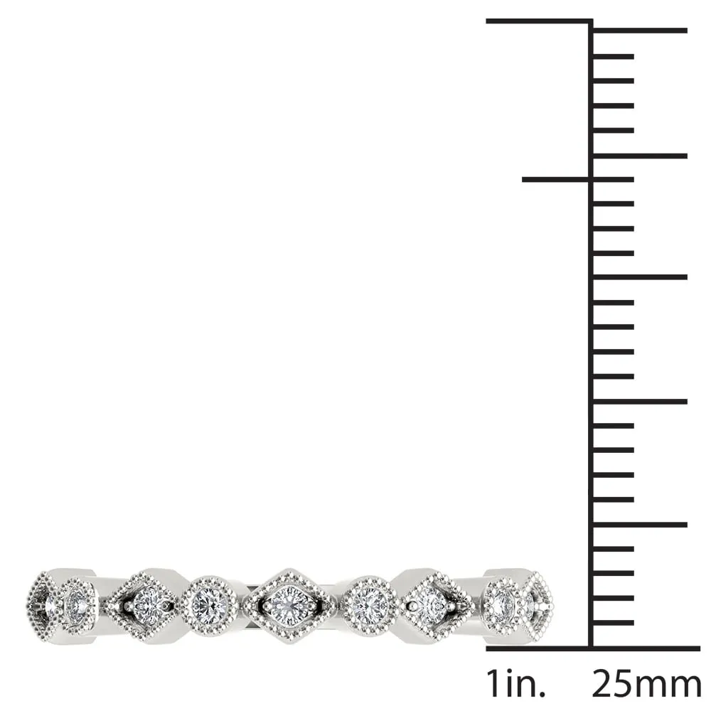 De Couer 10k White Gold 1/20ct TDW Wedding Band - White H-I sold by Zulily product image thumbnail 4