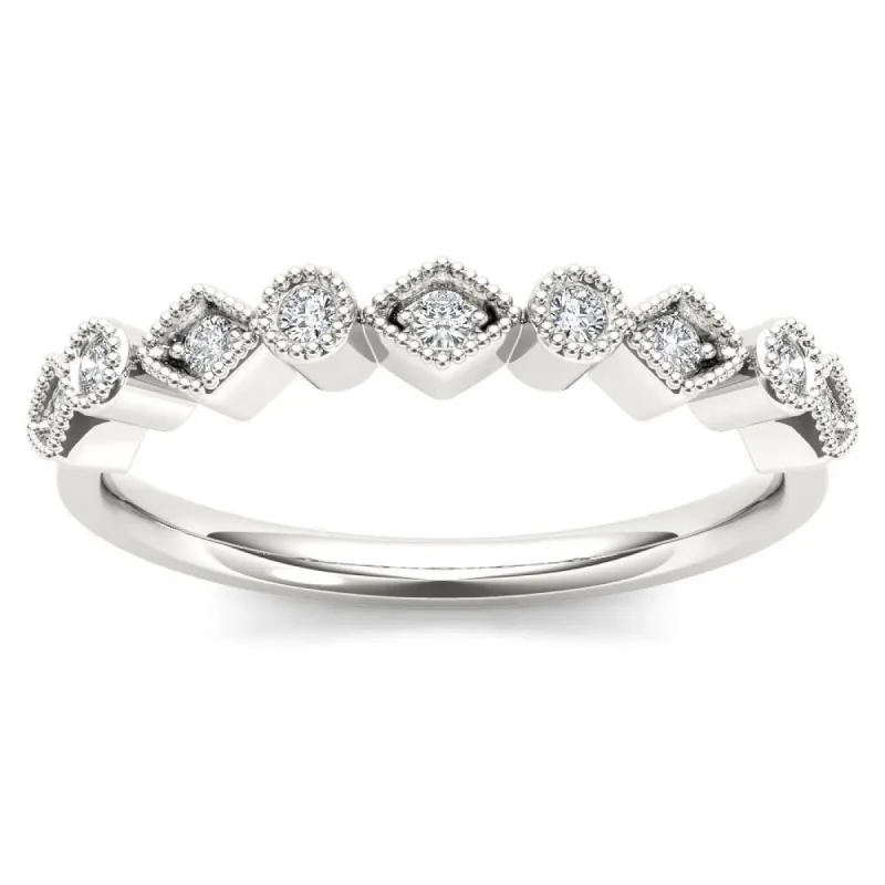 De Couer 10k White Gold 1/20ct TDW Wedding Band - White H-I sold by Zulily