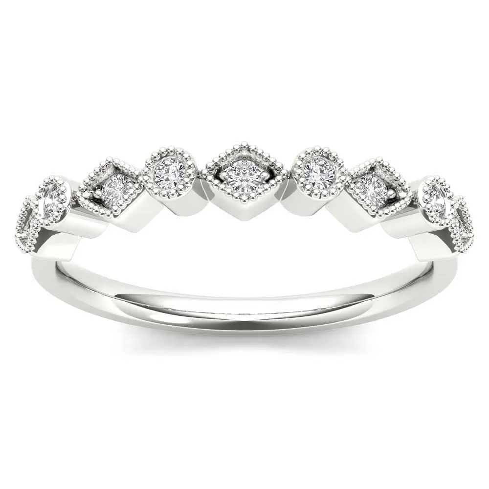 De Couer 10k White Gold 1/20ct TDW Wedding Band - White H-I sold by Zulily