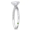 Created Forever 1 1/6ct TDW Oval-Cut Lab-Grown Diamond and Tsavorite Accent Ring in 14k White Gold sold by Zulily